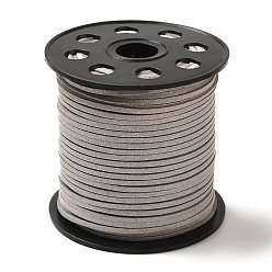 Темно-Серый Порошок блеск искусственного замша шнур, искусственная замшевая кружева, темно-серый, 3 мм, 100 ярдов / рулон (300 футов / рулон)