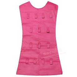 Темно-Розовый Нетканые ткани ювелирные подвесные витринные сумки, настенные полки шкафы для хранения вещей, с вращающимся крючком и прозрачными решетками из ПВХ., темно-розовыми, 83x46 см