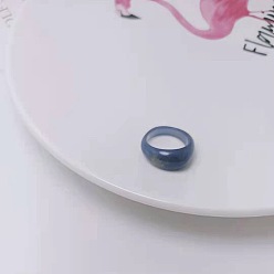 Стально-синий 1пальцевые кольца из акрила, стальной синий, размер США 7 1/4 (17.5 мм)