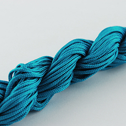 Dark Cyan Nylon Thread, Nylon Jewelry Cord for Custom Woven Bracelets Making, Dark Cyan, 1mm, about 26m/bundle, 10bundles/bag, about 284.34 Yards(260m)/Bag.
