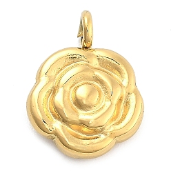 Настоящее золото 14K Ионное покрытие (ip) 304 брелоки из нержавеющей стали, цветочный шарм, реальный 14 k позолоченный, 10.5x9x2.5 мм, отверстие : 1.6 мм