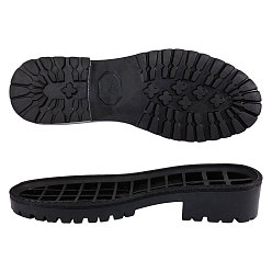 Черный Противоскользящая обувь из синтетического каучука, подошва на каблуке, износостойкая подошва с рельефным рисунком для ремонта ботинок, кожаные ботинки, чёрные, 250x92x39 мм