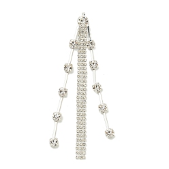 Серебро Подвески латунные горный хрусталь, без кадмия и без свинца, серебряные, 110x18x6 мм, отверстие : 1.2 мм