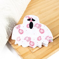 Белый Заколки-коготь из ПВХ на тему хэллоуина, призрак, белые, 82x51x51 мм