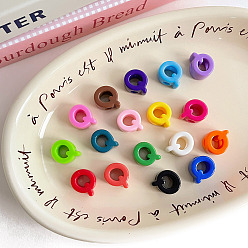 Letter Q Непрозрачный акрил европейского бисера, бусины с большим отверстием, разноцветные, Буква Q, 21x18.3x13.7 мм, отверстие : 6.3 мм, Около 155 шт / 500 г