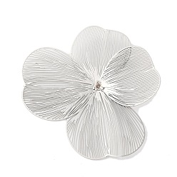 Платина Шапочки и конусы для бусин, латунные, гравированные металлические украшения, без кадмия, без никеля и без свинца, цветок, платина, 49.5x49.5x1 мм, отверстие : 0.8~1.4 мм