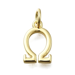 Symbol Латунные подвески, с целью перехода в кольце, долговечный, без свинца и без кадмия, стойки покрытие, реальный 18 k позолоченный, символ, 12x7.5x2 мм, отверстие : 3 мм