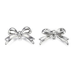 Платина Прелести соединителя сплава, без кадмия, без никеля и без свинца, бантом, платина, 17x27x6 мм, отверстие : 1.2 мм