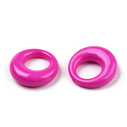 Средний Фиолетово-красный Непрозрачные акриловые подвески, кольцо, средне фиолетовый красный, 25x7.5 мм, отверстие : 12.5 мм, Около 260 шт / 500 г