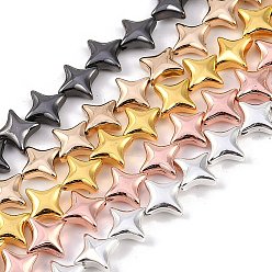 (52) Непрозрачная лаванда Гальванические нити из синтетических немагнитных гематитовых бусин, звезда, разноцветные, 9.5x9.5x3.5 мм, отверстие : 1 мм, около 46 шт / нитка, 15.12 дюйм (38.4 см)