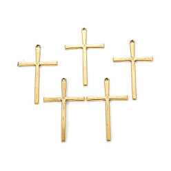 Antique Golden Tibetan Style Alloy Cross Large Pendants, Lead Free and Cadmium Free, Antique Golden, 61.5x36.5x2mm, Hole: 2mm