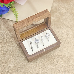 White Wooden Ring Boxes with Magnetic Clasp, Rectangle, White, 5x8x4cm