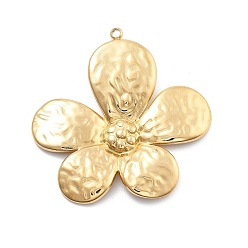 Настоящее золото 18K 304 подвески из нержавеющей стали, цветочный шарм, вакуумное покрытие pvd, реальный 18 k позолоченный, 32.5x31.5x3 мм, отверстие : 1.4 мм