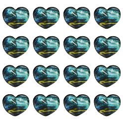 Синий 40 шт. кабошоны лэмпворк, сердце, синие, 21x18 мм