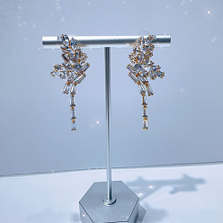 Золотой Модные роскошные серьги-гвоздики в форме бабочек с прозрачными кубическими цирконами и стразами, с жемчугом, золотые, 50x20 мм