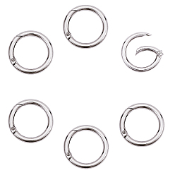 Platinum Zinc Alloy Spring Gate Rings, O Rings, Platinum, 6 Gauge, 33.8~35x4mm, Inner Diameter: 25.8~27mm, 12pcs/box