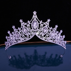 Хрусталь AB Сплав горный хрусталь ленты для волос, аксессуары для волос для женщин и девочек, корона, хрусталь AB, 135 мм