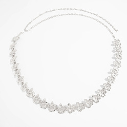 Платина 3Поясные цепочки из сплава с цветочным плетением, сексуальные цепочки для живота для женщин, платина, 1050 мм