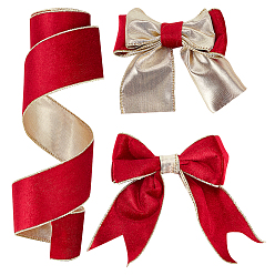 Schamottestein 10 Meter einseitiges Samtband, mit Polycotton-Rückseite, zum Bowknot machen, Geschenkpapier, Partydekoration, Schamottestein, 2-1/2 Zoll (63 mm), ca. 10.00 Yards (9.14 m)/Rolle