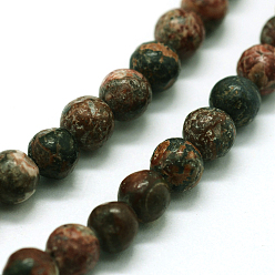 Leopard Skin Jasper Natural Leopard Skin Jasper Beads Strands, Round, 4~5mm, Hole: 0.5mm, about 85pcs/strand,  14.96 inch(38cm)