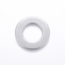 Stainless Steel Color Tarnish Resistant 201 Stainless Steel Linking Rings, Stainless Steel Color, 32x2mm, hole: 18mm