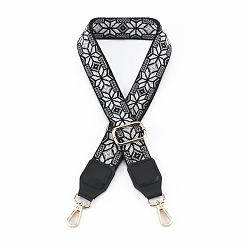 Гейнсборо Сумочка из полиэстера с цветочным узором, лямки для сумки из лямок, для замены сумочки или сумки через плечо, светло-серые, 75~145x3.8 см