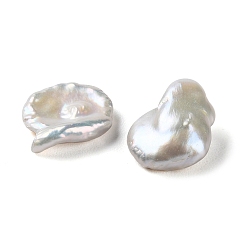 WhiteSmoke Natural Keshi Pearl Cultured Freshwater Pearl Beads, Baroque Pearls, Undrilled/No Hole, Nuggets, WhiteSmoke, 14~18x12~14x4~6mm