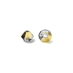 00030 262 Aurum Хрустальные бусины preciosa®, чешский хрусталь, биконус(451 69 302 рондель), 00030 262 аурум, 3 мм, отверстие : 0.8 мм