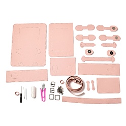 Pink Набор сумок через плечо своими руками, включая материалы сумки из искусственной кожи, розовые, 145x185x65 мм