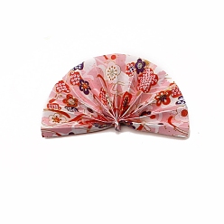 Pink 2шт. бумажные вставки для торта, украшения карт, с бамбуковой палкой, вентилятор, розовые, 50x95 мм