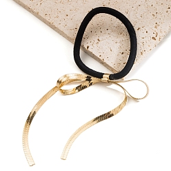 Золотой Бант сплав эластичные аксессуары для волос для женщин, резинка для волос / резинки для волос, золотые, 60x100 мм