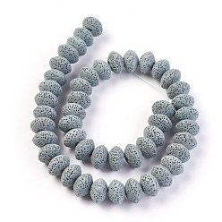Шифер Серый Бусы из натуральной лавы, окрашенные, рондель, шифер серый, 15~16x9.5~9.7 мм, отверстие : 2.5 мм, около 42 шт / нитка, 15.15 дюйм ~ 15.55 дюйм (38.5~39.5 см)