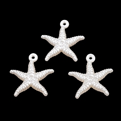 Морская звезда Абс пластмассовые жемчужные подвески, белые, морская звезда, 29x28.5x7 мм, отверстие : 2 мм