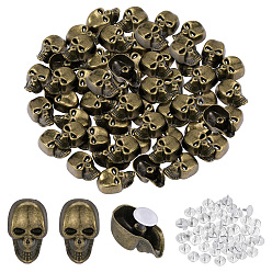 Bronze Antique 50 pièces rivets en alliage de crâne, avec la vis, pour sac à main sac à main chaussures punk rock cuir artisanat vêtements ceinture, bronze antique, 22.5x13.5x8mm