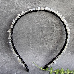White Moonstone Обручи для волос из натурального белого лунного камня, аксессуары для волос для женщин и девочек, 145x135 мм