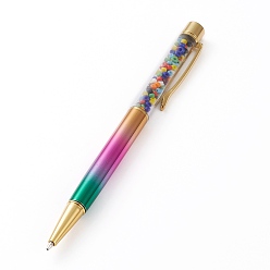 Разноцветный Шариковые ручки, с непрозрачным стеклянным бисером внутри, красочный, 14.2x1.35x1 см