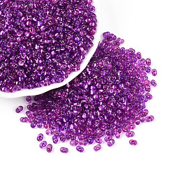 Фиолетовый Выпечка краска стеклянные бусины, арахис, фиолетовые, 3.5~4x2~2.5x2~2.3 мм, отверстие : 0.8 мм, Около 8000 шт / фунт