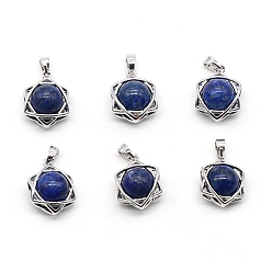 Ляпис-Лазурь Природный лазурит подвески, звезда Давида, платина, 20x14~15 мм