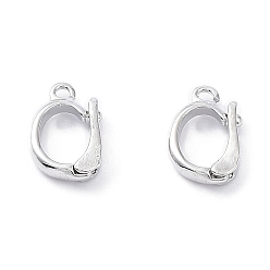 Платинированный Латунная обшивка стойки с застежками, без кадмия, без никеля и без свинца, долговечный, Реальная платина, 12x7.7x2.5 мм, отверстие : 1.4 мм