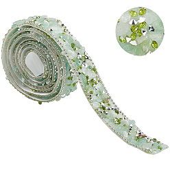 Зелено-Желтый Отделка бусинами из смоляных стразов, Лента для исправления утюгом с клейкой обратной стороной, для поделок искусства, шитье, зеленый желтый, 3/4x1/4 дюйм (20.5x5 мм)