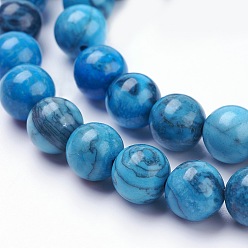 Map Stone Natural Map Stone/Picasso Stone/Picasso Jasper Beads Strands, Dyed, Round, 8~8.5mm, Hole: 1mm, about 46pcs/strand, 15.3~15.5 inch(39~39.5cm)