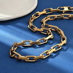 Настоящее золото 18K Ионное покрытие (ip) 304 ожерелья из нержавеющей стали в виде скрепок для женщин и мужчин, реальный 18 k позолоченный, 17.91 дюйм (45.5 см)