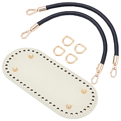 Белый Набор для изготовления сумок из искусственной кожи., в том числе 2шт. ручек для сумок, 1дно сумки и 4застежки-кольца, для самостоятельного изготовления сумок, золотой свет, белые, Ручка: 310x13x10.5 мм