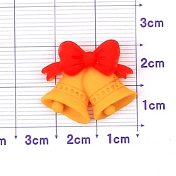 Christmas Bell Рождественская серия из непрозрачной смолы декодирует кабошоны, Рождественский колокольчик, 30x20 мм