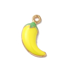 Желтый Стойки обшивки сплава эмали подвески, без кадмия и без свинца, золотой свет, перцовое очарование, желтые, 17.5x11x3 мм, отверстие : 1.6 мм