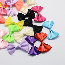 Gemischte Farbe Handarbeit gewebt Ornament Accessoires, Band Bowknot, Gemischte Farbe, 33x52x8 mm, ca. 200 Stk. / Beutel