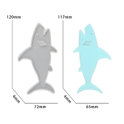 Shark DIY Bookmarks Silicone Molds, Resin Casting Molds, For UV Resin, Epoxy Resin Jewelry Making, White, Shark, 120x72x4mm, Inner Diameter: 117x65x4mm
