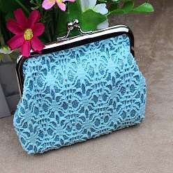 Небесно-голубой Сумочка для куклы из трапециевидной ткани, с железным каркасом для сумочки и пудрой с блестками, принадлежности для американских кукол, голубой, 100x120 мм