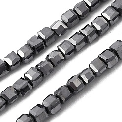 Терагерцовый камень Синтетические терагерцовые бусины из камня, граненые настольные бусины в форме куба, 3x3x3 мм, отверстие : 0.6 мм, около 130 шт / нитка, 15.43'' (39.2 см)