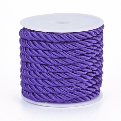 Индиго Полиэфирного корда, витой шнур, индиговые, 5 мм, около 4.37 ярдов (4 м) / рулон